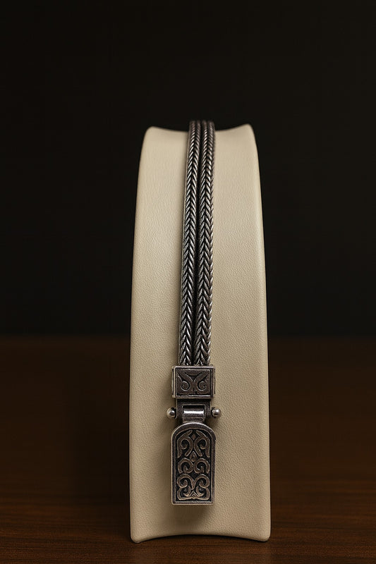 Erkek Gümüş Bileklik – Uzak Şehir Cihan Modeli Özel Tasarım