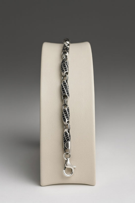 925 Ayar Gümüş Erkek Bileklik – El İşçiliği Özel Tasarım Model