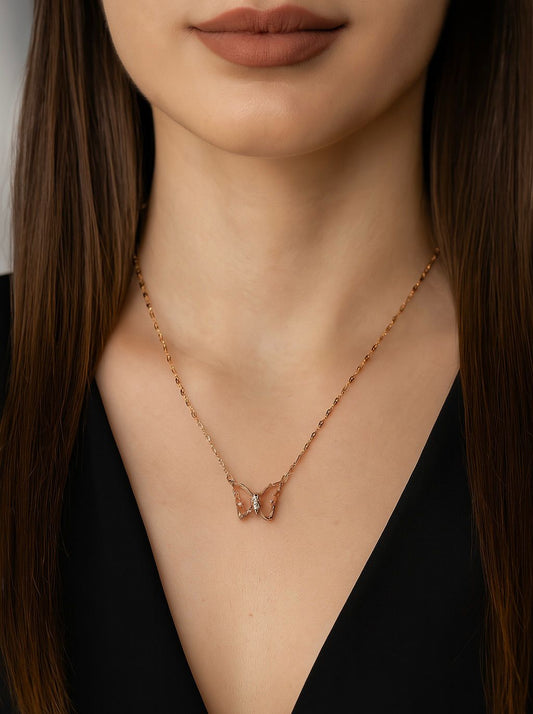 CANIM ANNEM'E NOTLU IŞIKLI KUTUSUNDA KELEBEK KOLYE