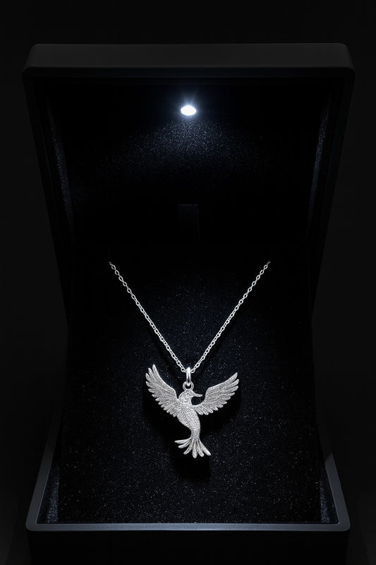 925 Ayar Gümüş Anka Kuşu Kolye – Zarif ve Anlamlı Takı