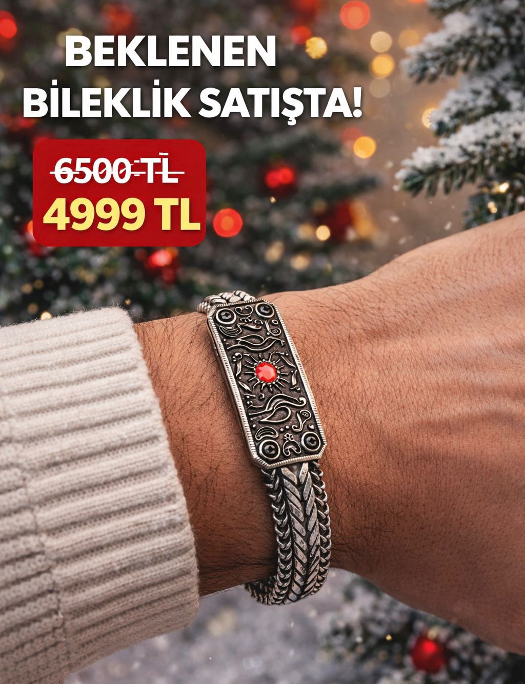 Mardin Güneşi Sonsuzluk İşareti Figürlü Cihan Albora Bileklik 925 Ayar Gümüş